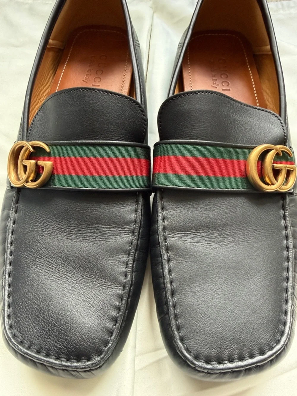 Mens Gucci Black Leather Loafers size 11.5 - Picture 2 of 5